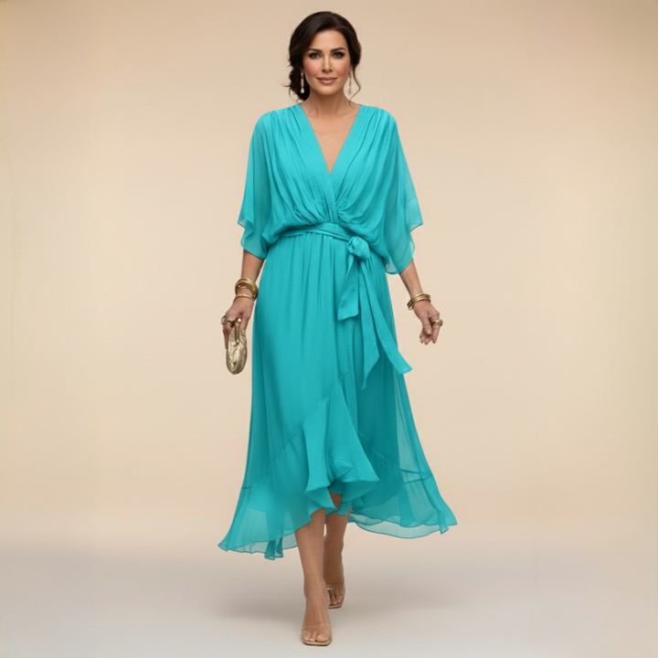 Ariana | V-neck chiffon dress