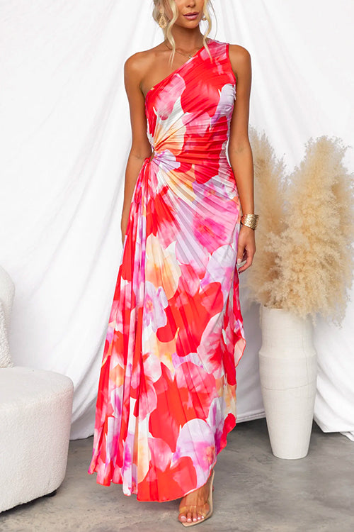 Evie | Pleated One-Shoulder Dress