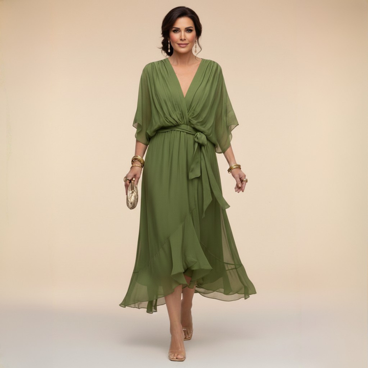 Ariana | V-neck chiffon dress