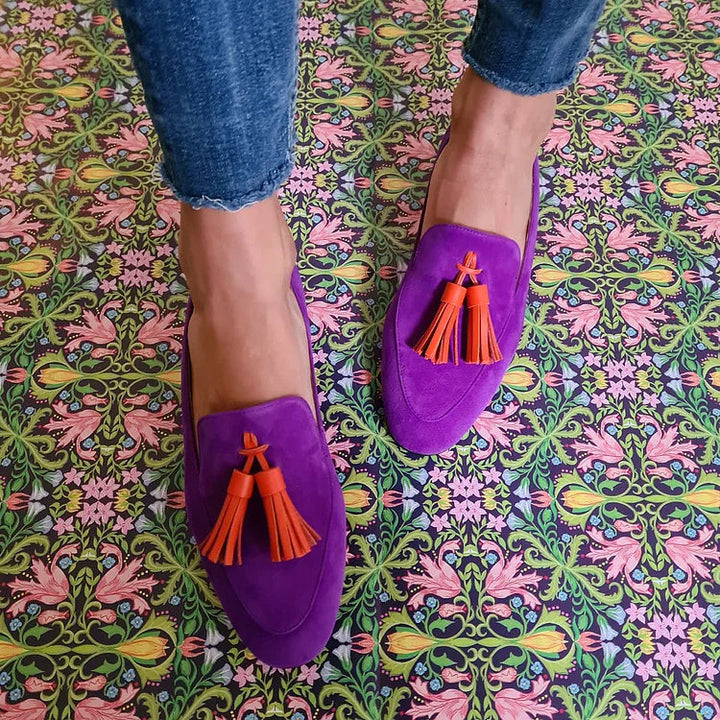 Zella | Purple Loafers with Tassels