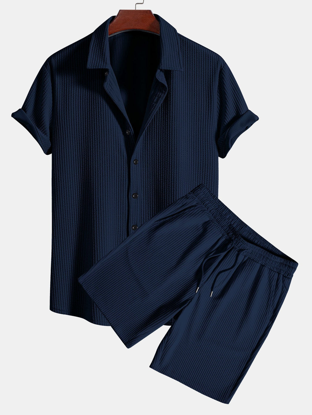 Noah | Textured Summer Shirt & Shorts Set