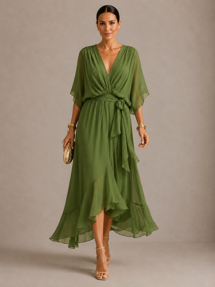 Ariana | V-neck chiffon dress