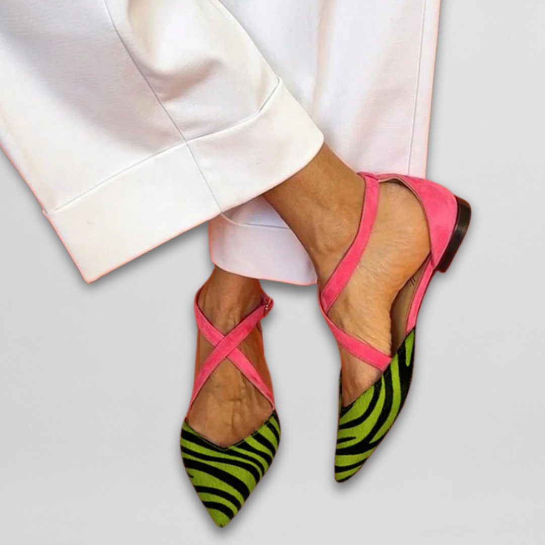 Seraphina | Strap Mesh Ballerina Flats