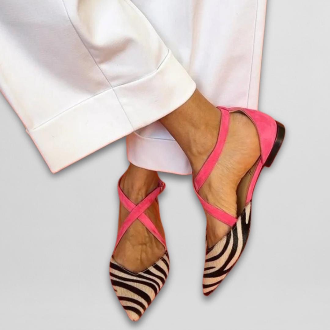 Seraphina | Strap Mesh Ballerina Flats
