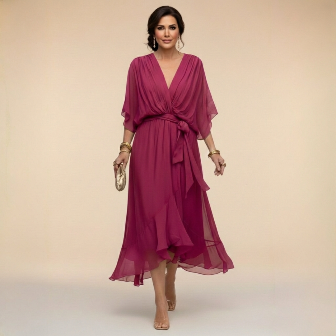 Ariana | V-neck chiffon dress