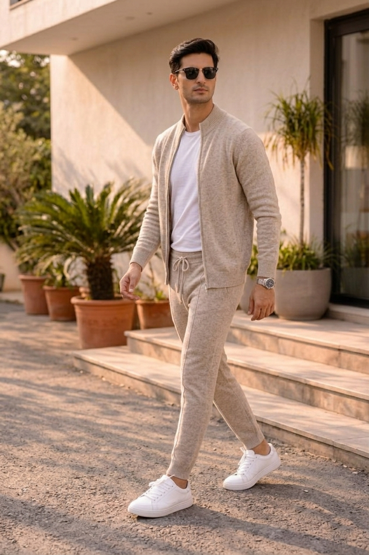 Bradley | Elegant Knit Zip Jacket & Lounge Pants