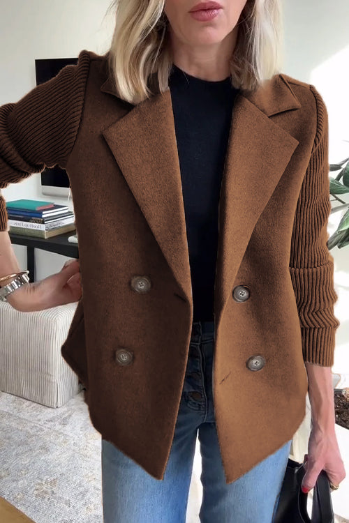 Delia | Elegant Knit-Sleeve Blazer