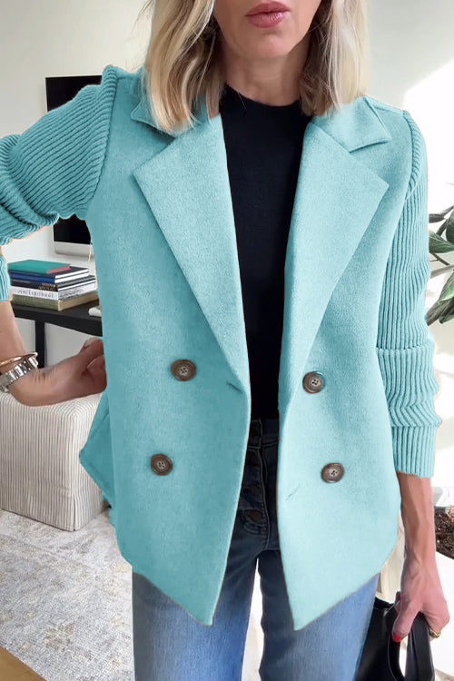 Delia | Elegant Knit-Sleeve Blazer