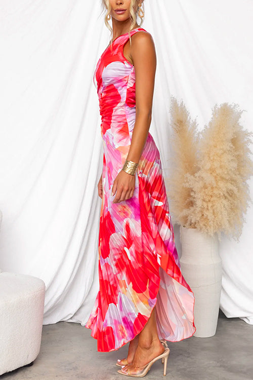 Evie | Pleated One-Shoulder Dress