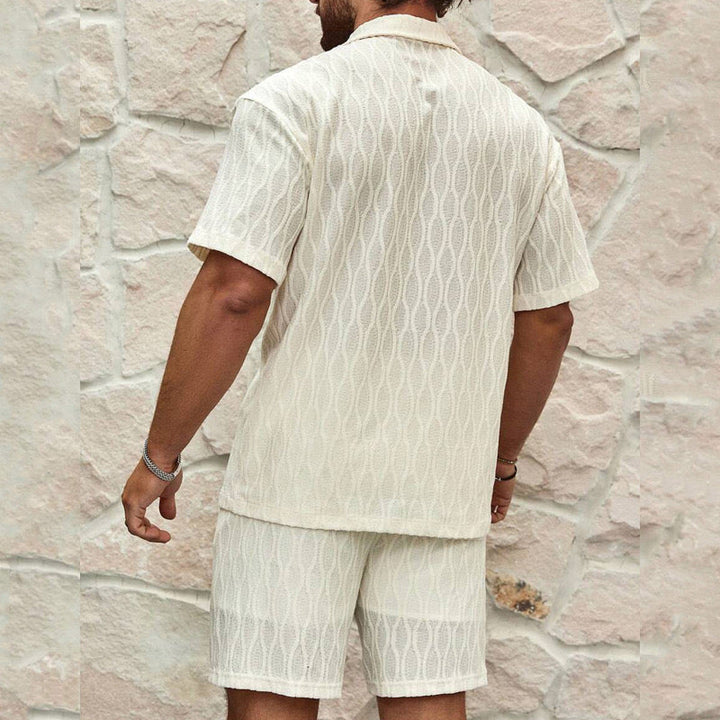 Barry | Premium Textured Cotton Summer Shirt & Shorts Set