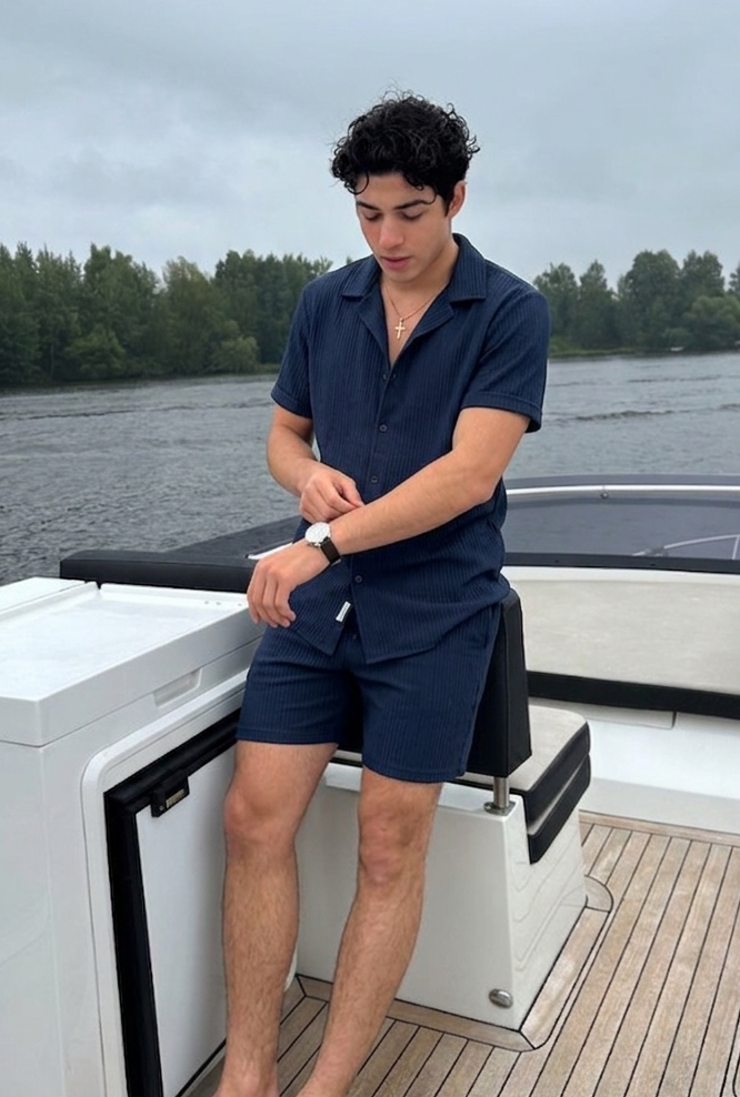 Noah | Textured Summer Shirt & Shorts Set
