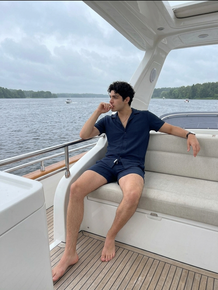 Noah | Textured Summer Shirt & Shorts Set