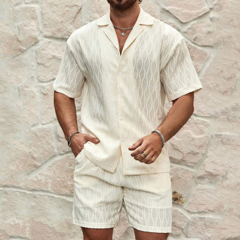 Barry | Premium Textured Cotton Summer Shirt & Shorts Set