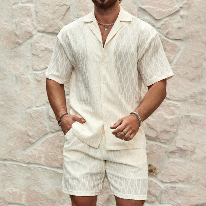 Barry | Premium Textured Cotton Summer Shirt & Shorts Set