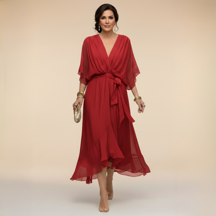 Ariana | V-neck chiffon dress
