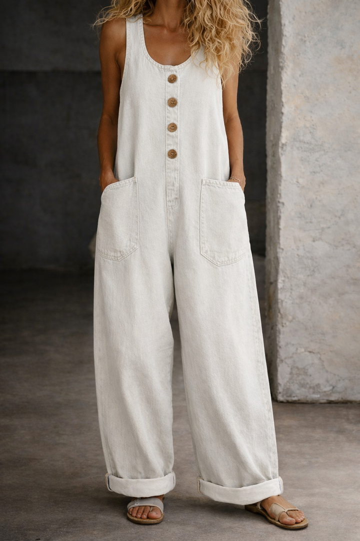 Kaylee | Vintage-washed denim dungarees