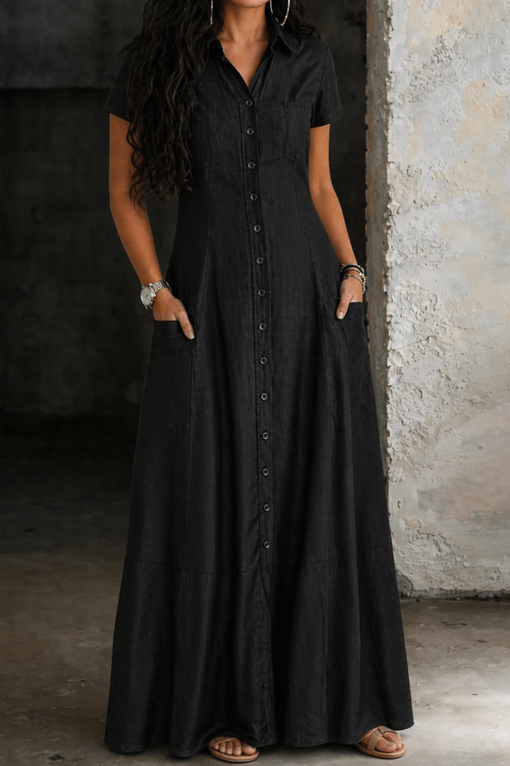 Marina | Long denim dress