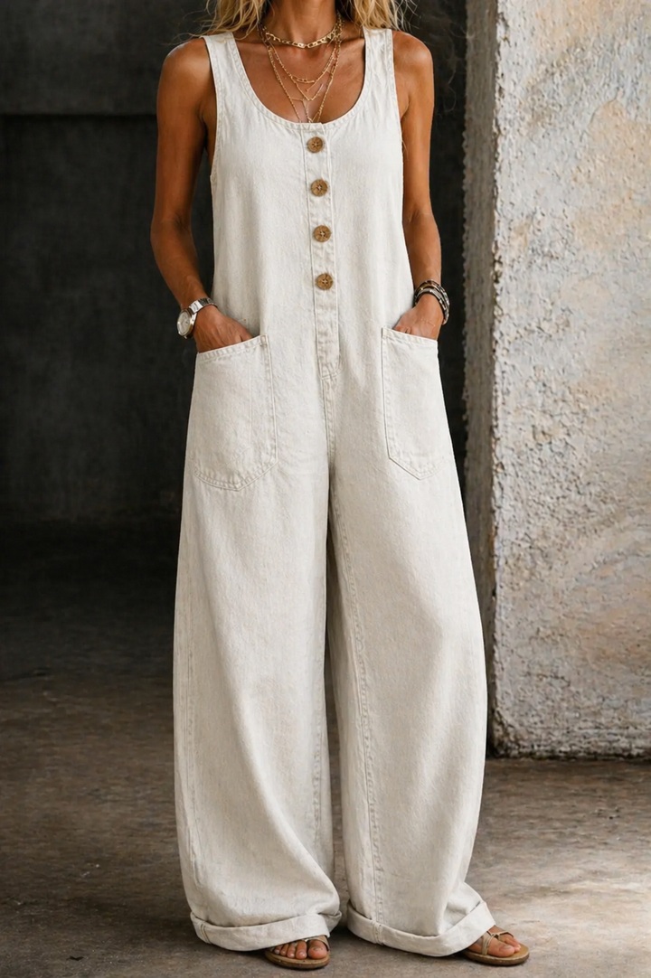 Kaylee | Vintage-washed denim dungarees