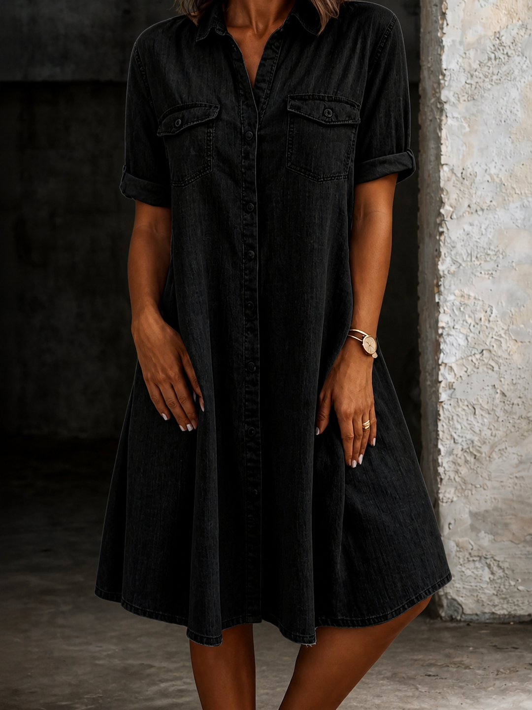 Zoya | Casual denim midi dress