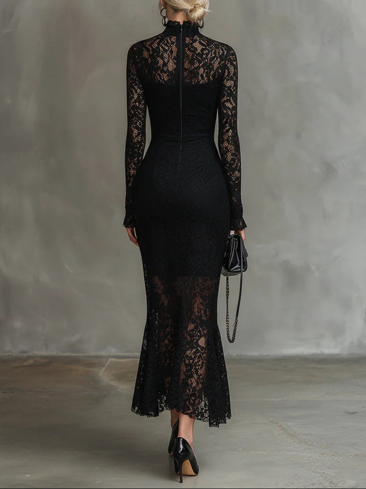 Ruby | Long Black Lace Dress