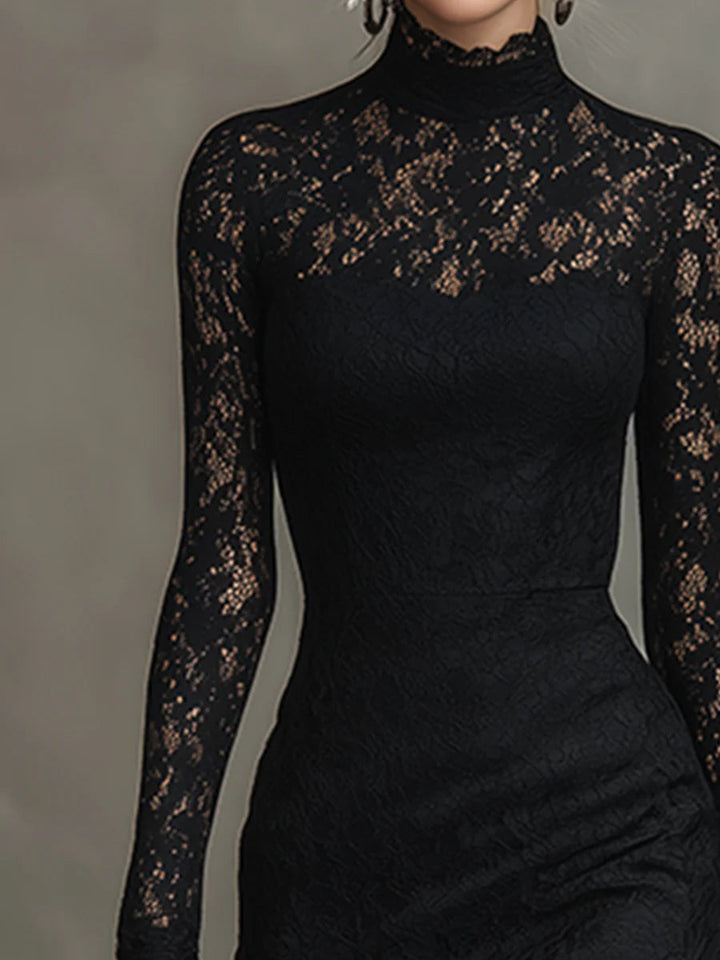 Ruby | Long Black Lace Dress
