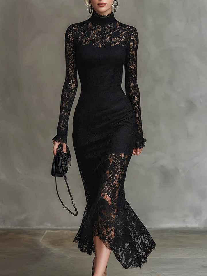 Ruby | Long Black Lace Dress
