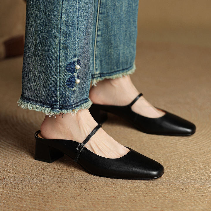 Elva | Leather Mules