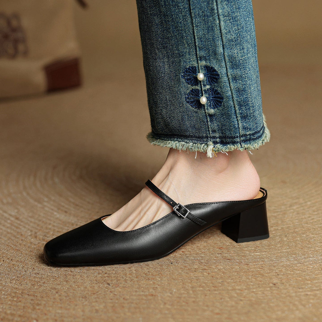 Elva | Leather Mules