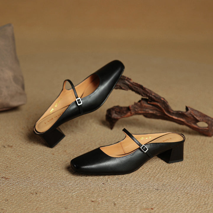 Elva | Leather Mules