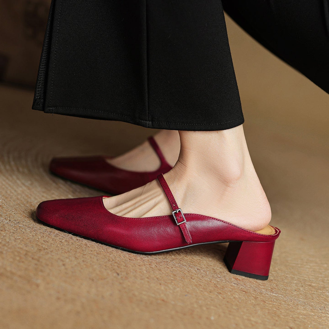 Elva | Leather Mules