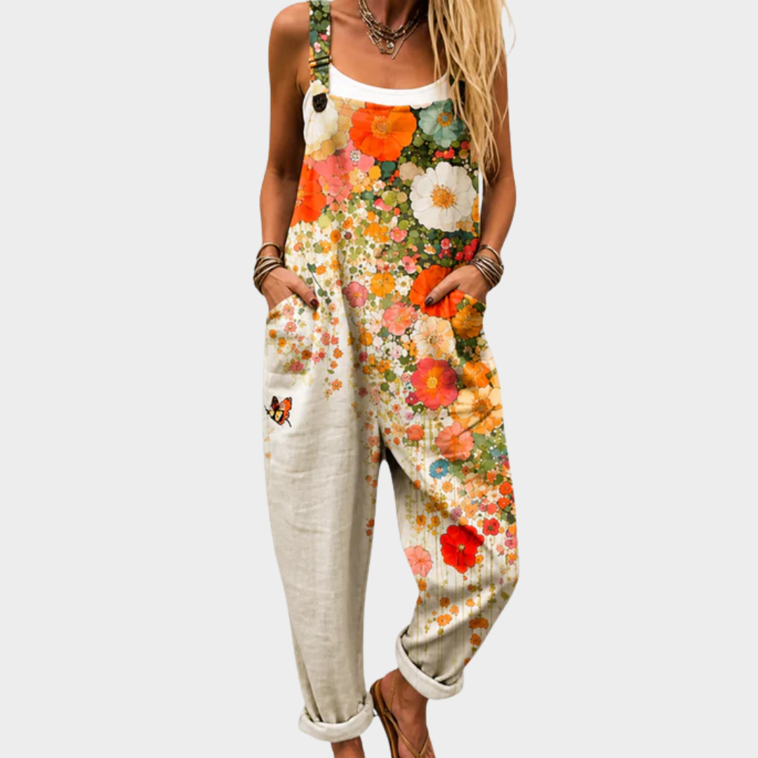 Zelie | Comfortable Printed Dungarees