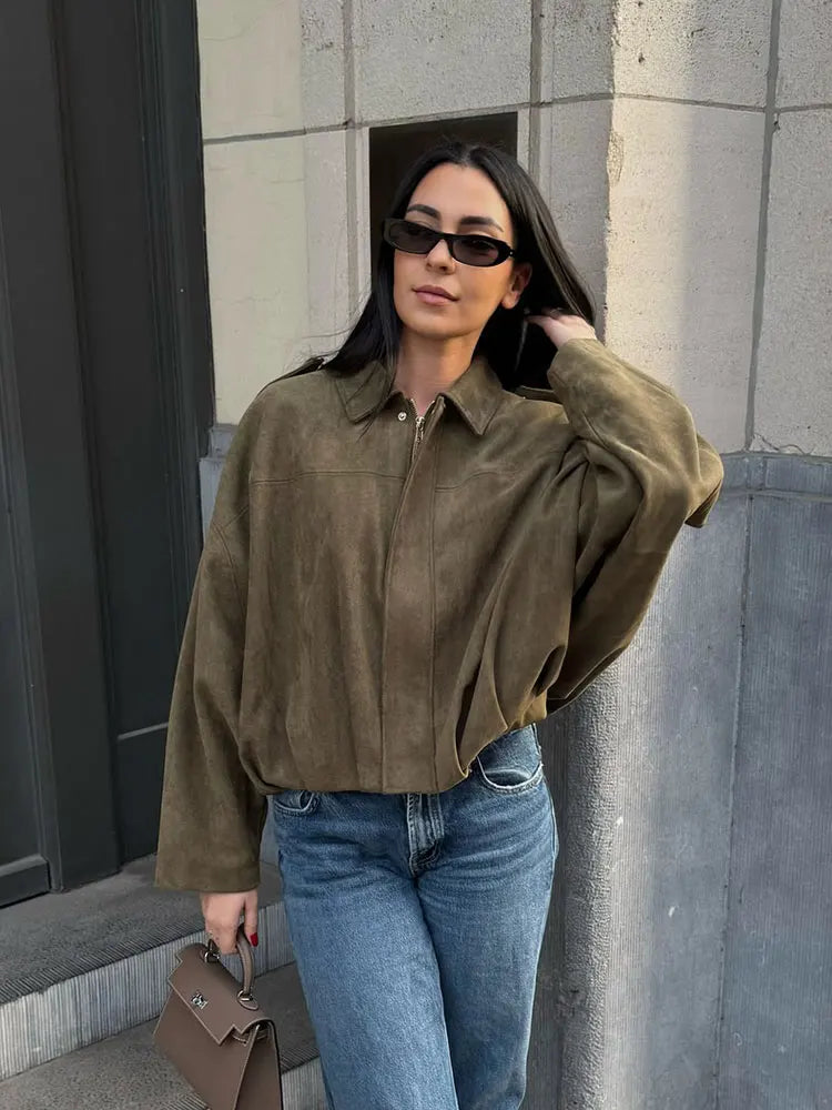 Kendra | Women's Suede Zip Jacket