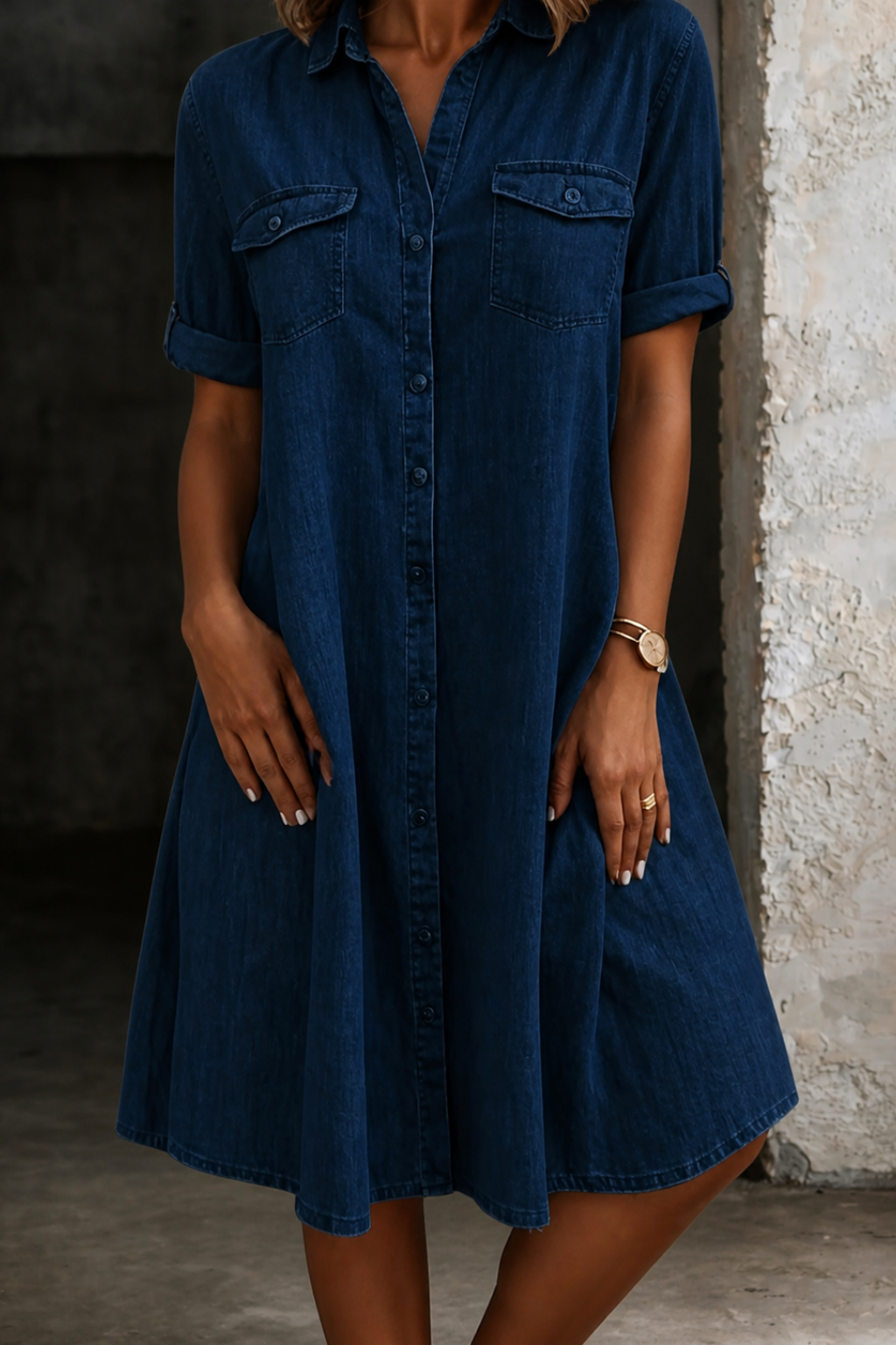 Zoya | Casual denim midi dress