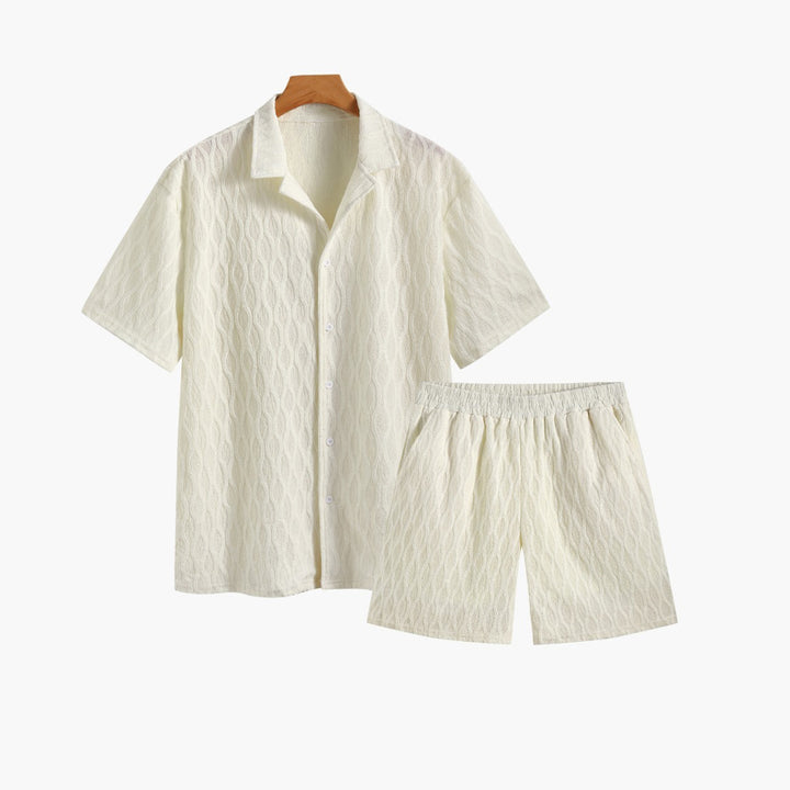 Barry | Premium Textured Cotton Summer Shirt & Shorts Set