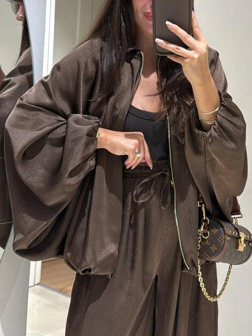 Caroline | Jacket & Drawstring Pants Casual Two-piece Set