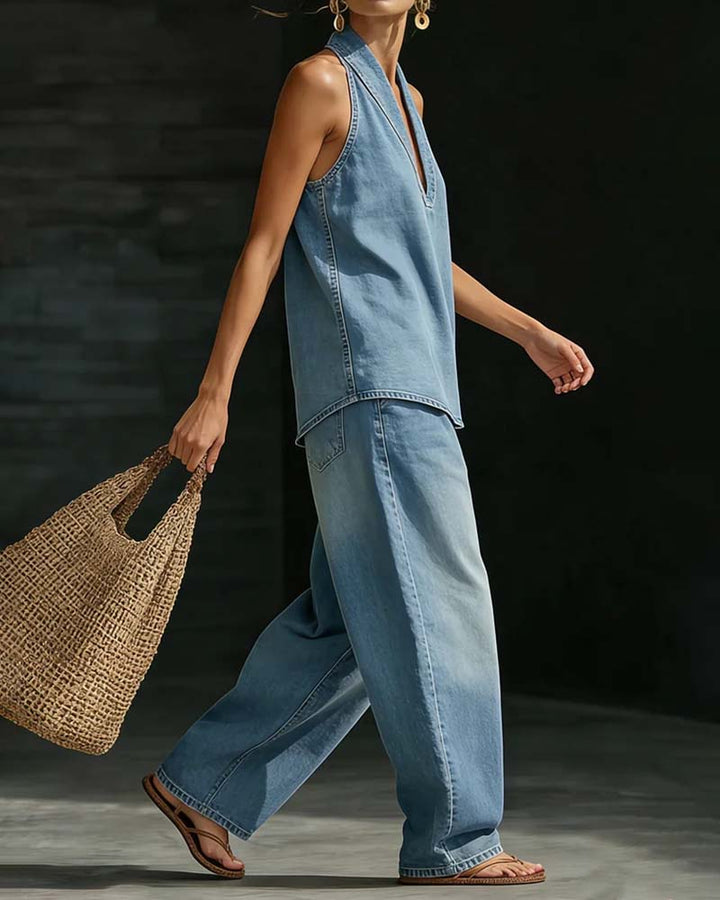 Imani | Long, Flowing V-Neck Outfit