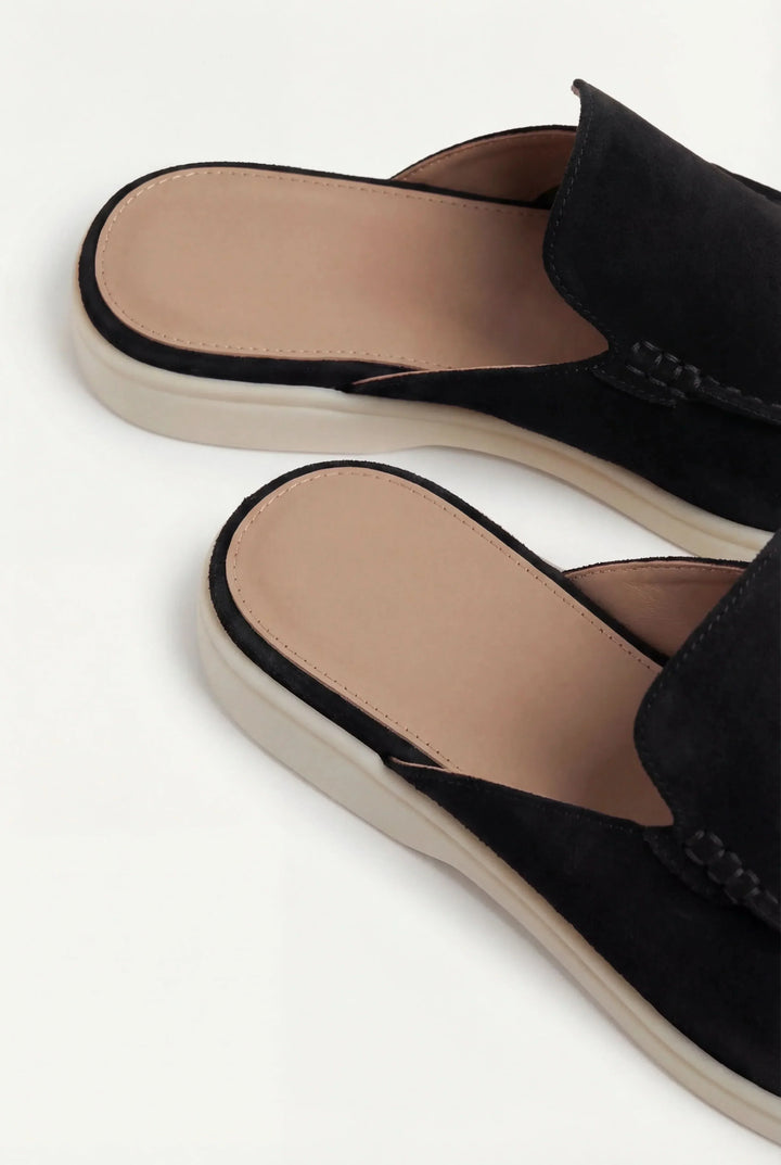 Warren | Black Suede Yacht Mule