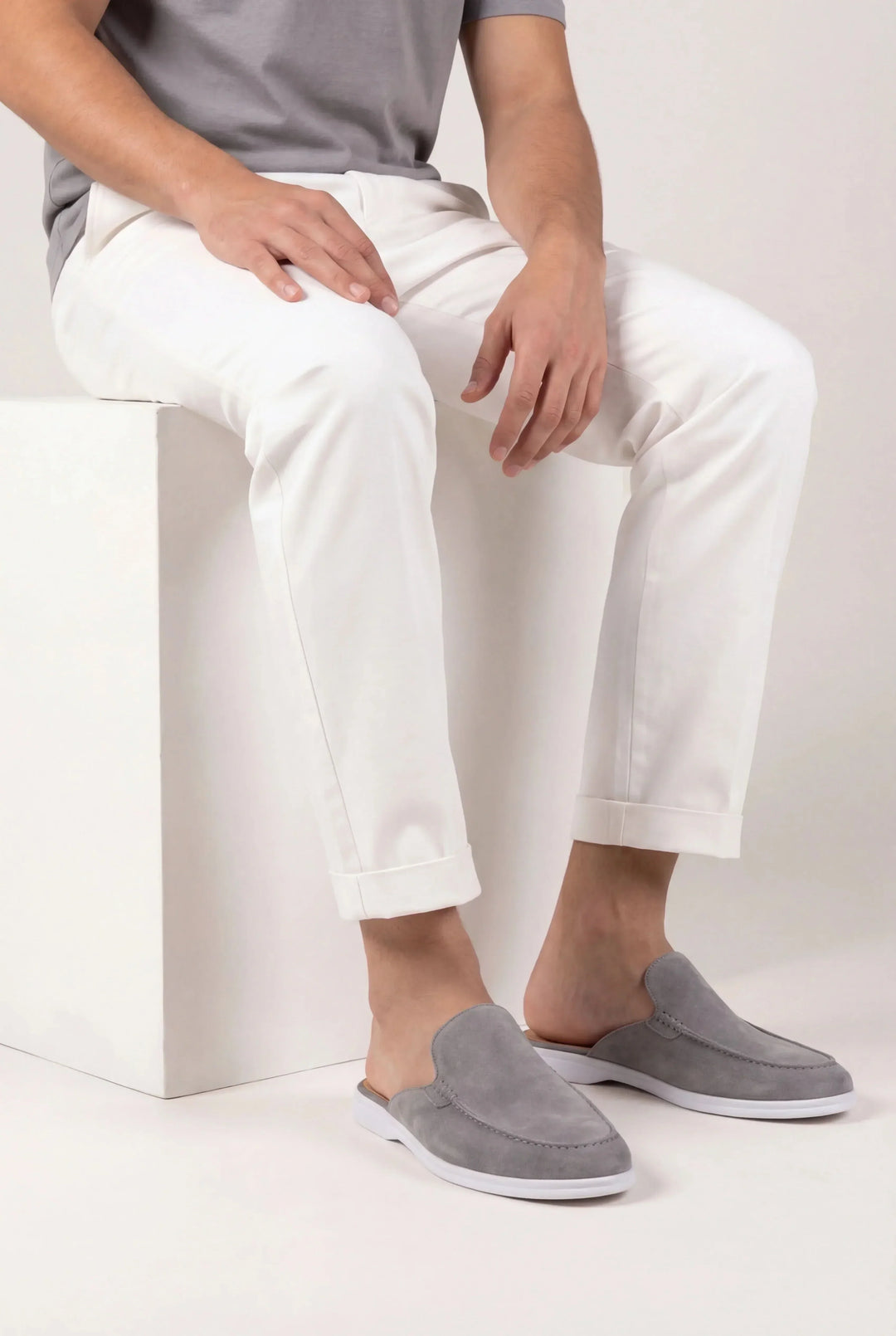 Winston | Grey Suede Yacht Mule