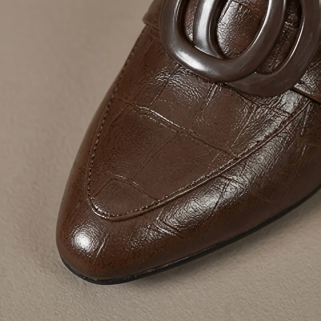 Adira | Leather Loafers with Heels