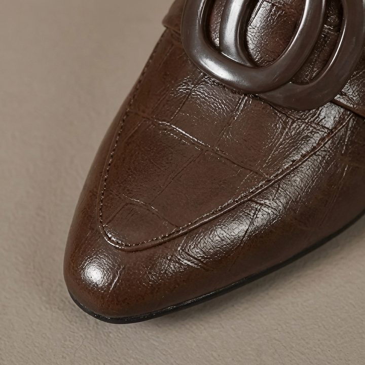Adira | Leather Loafers with Heels