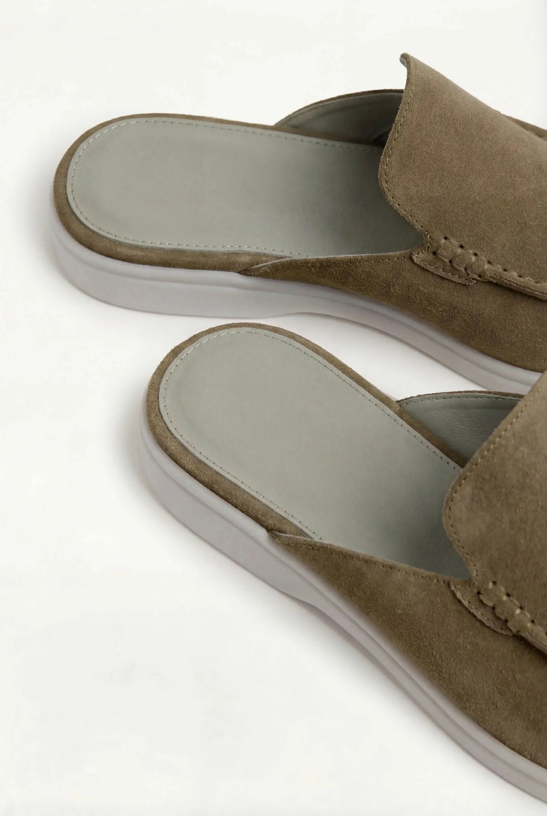 Angus | Olive-Coloured Suede Yacht Mule