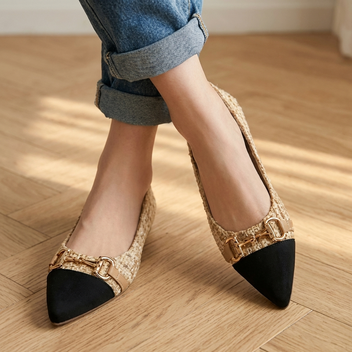 Elowyn | Tweed Pointed-Toe Flats