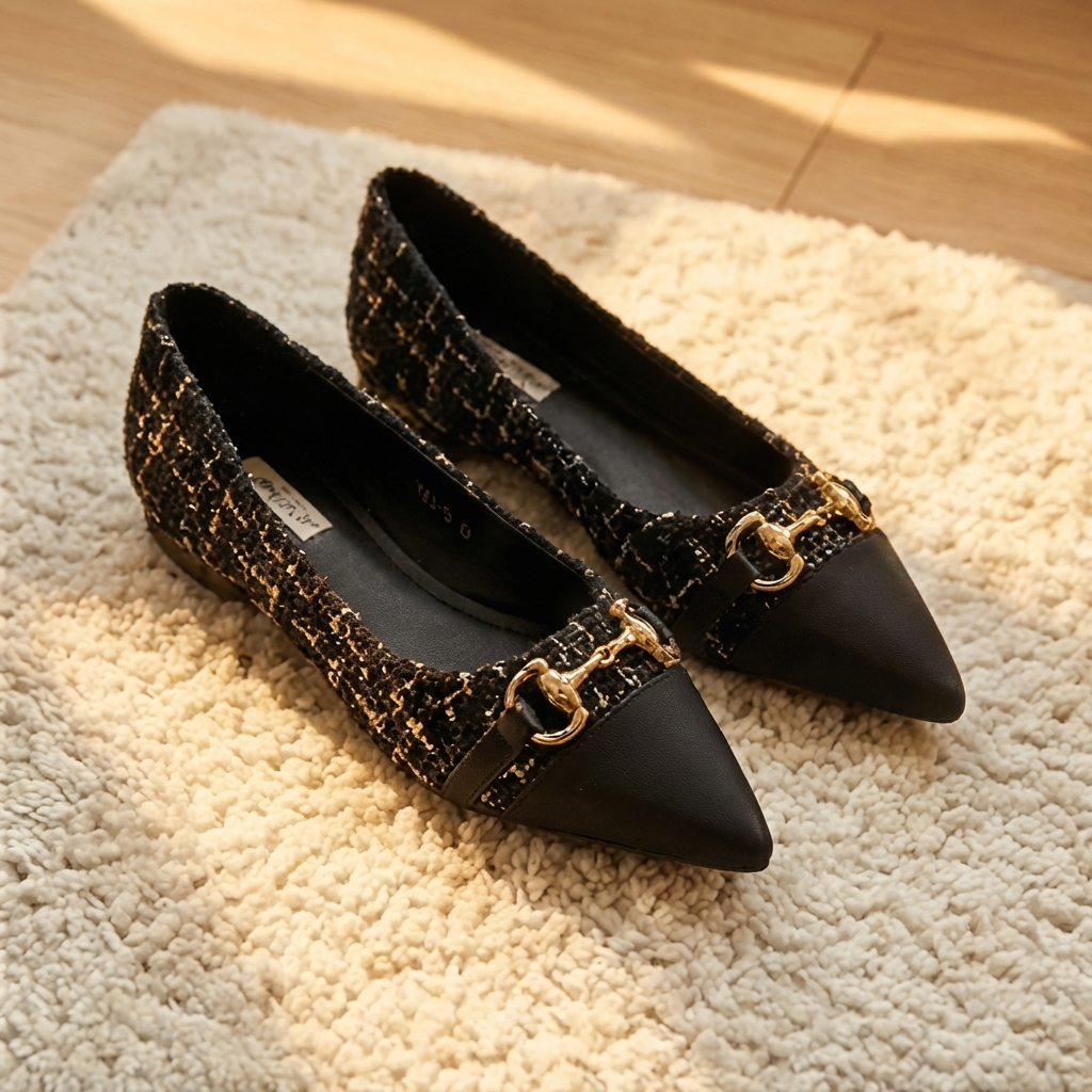 Elowyn | Tweed Pointed-Toe Flats
