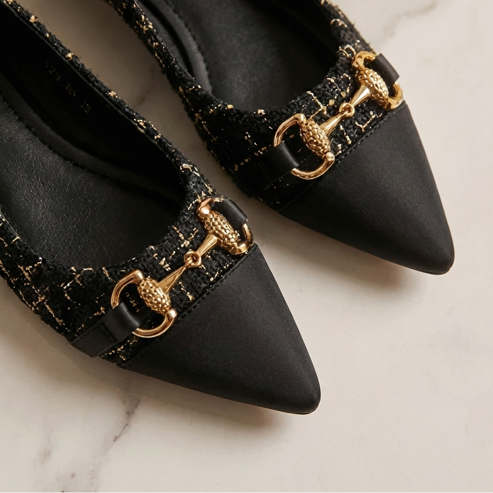 Elowyn | Tweed Pointed-Toe Flats
