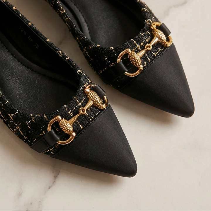 Elowyn | Tweed Pointed-Toe Flats