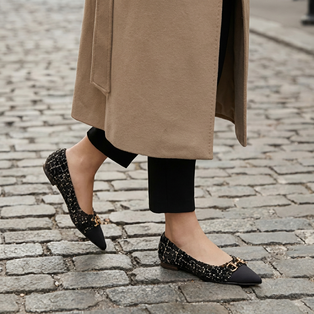 Elowyn | Tweed Pointed-Toe Flats