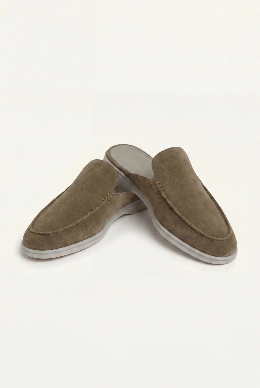 Angus | Olive-Coloured Suede Yacht Mule