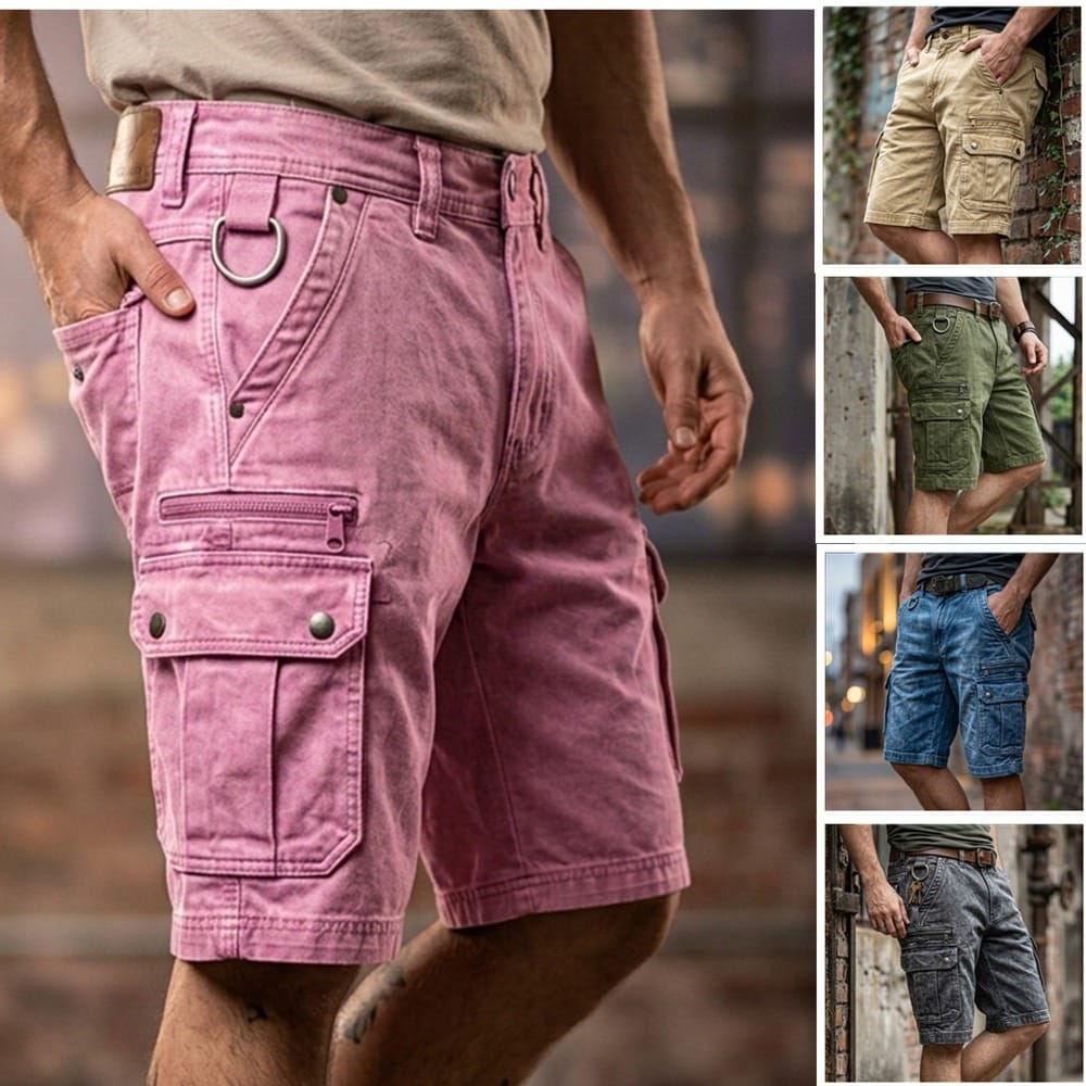 Hugh | Functional Denim Cargo Shorts