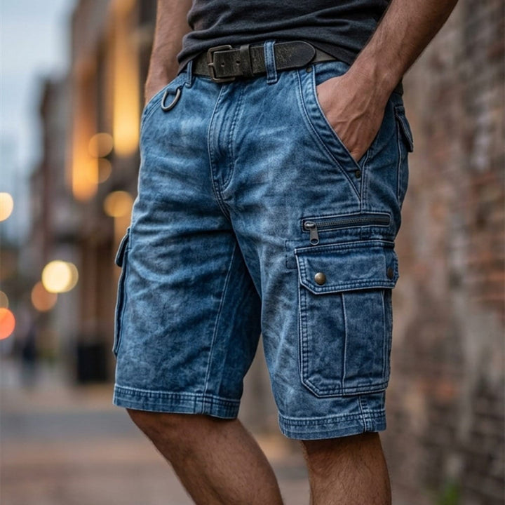 Hugh | Functional Denim Cargo Shorts