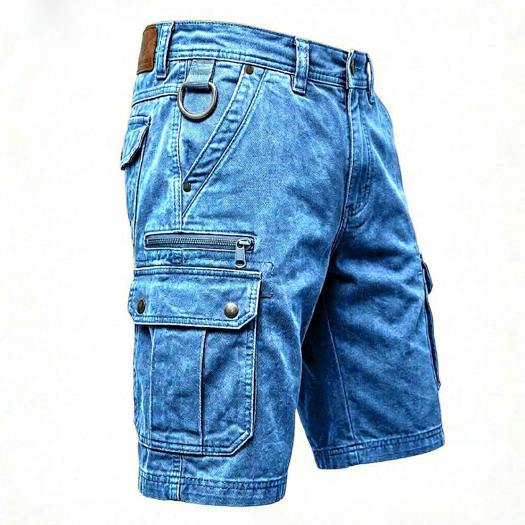 Hugh | Functional Denim Cargo Shorts